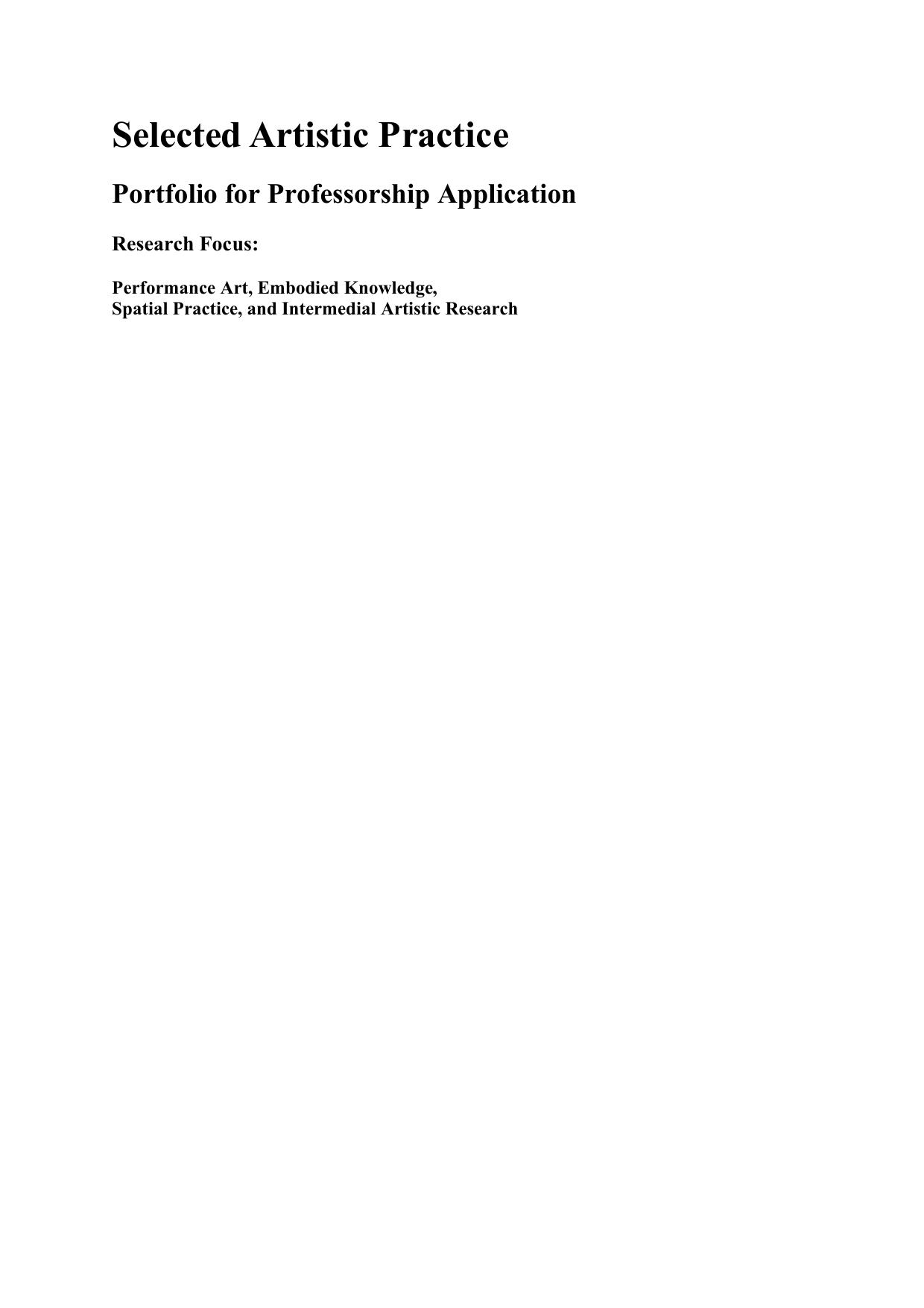 Research Portfolio Cover