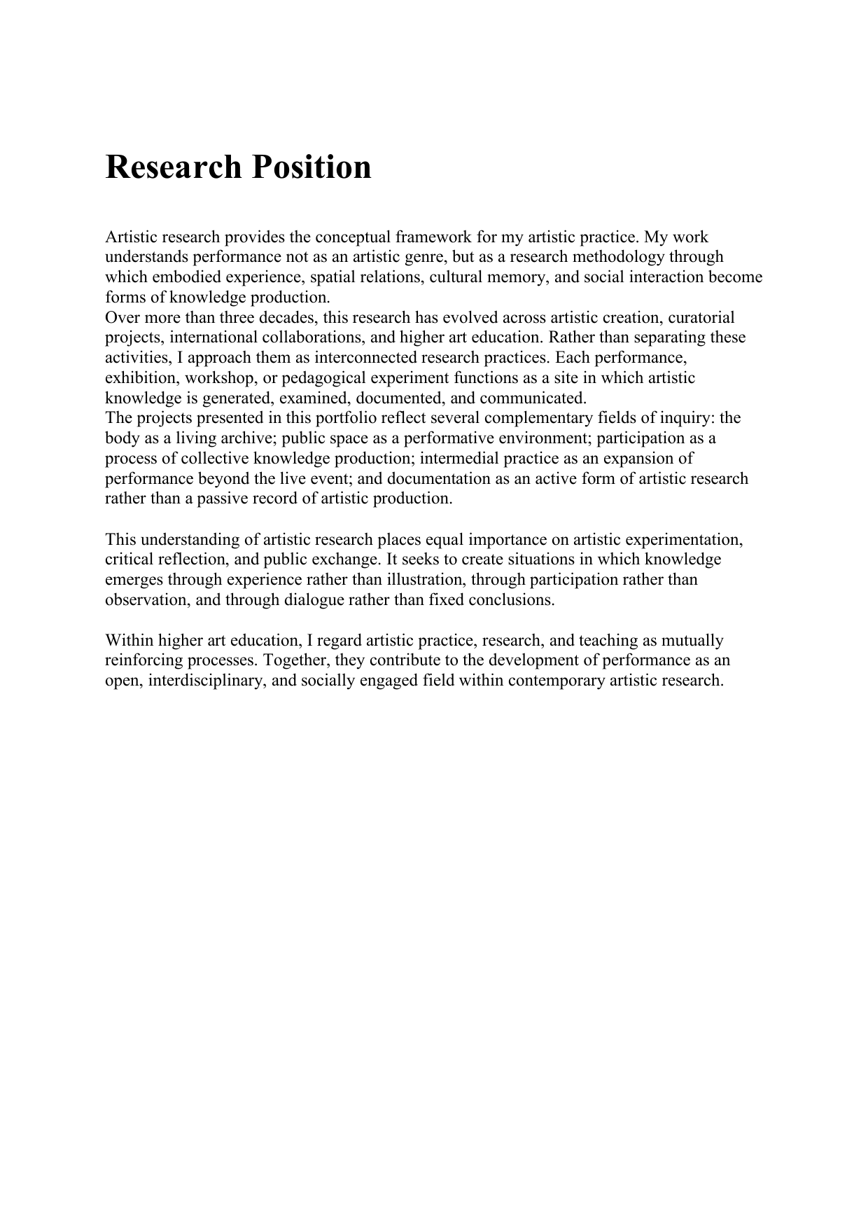 Research Portfolio Introduction
